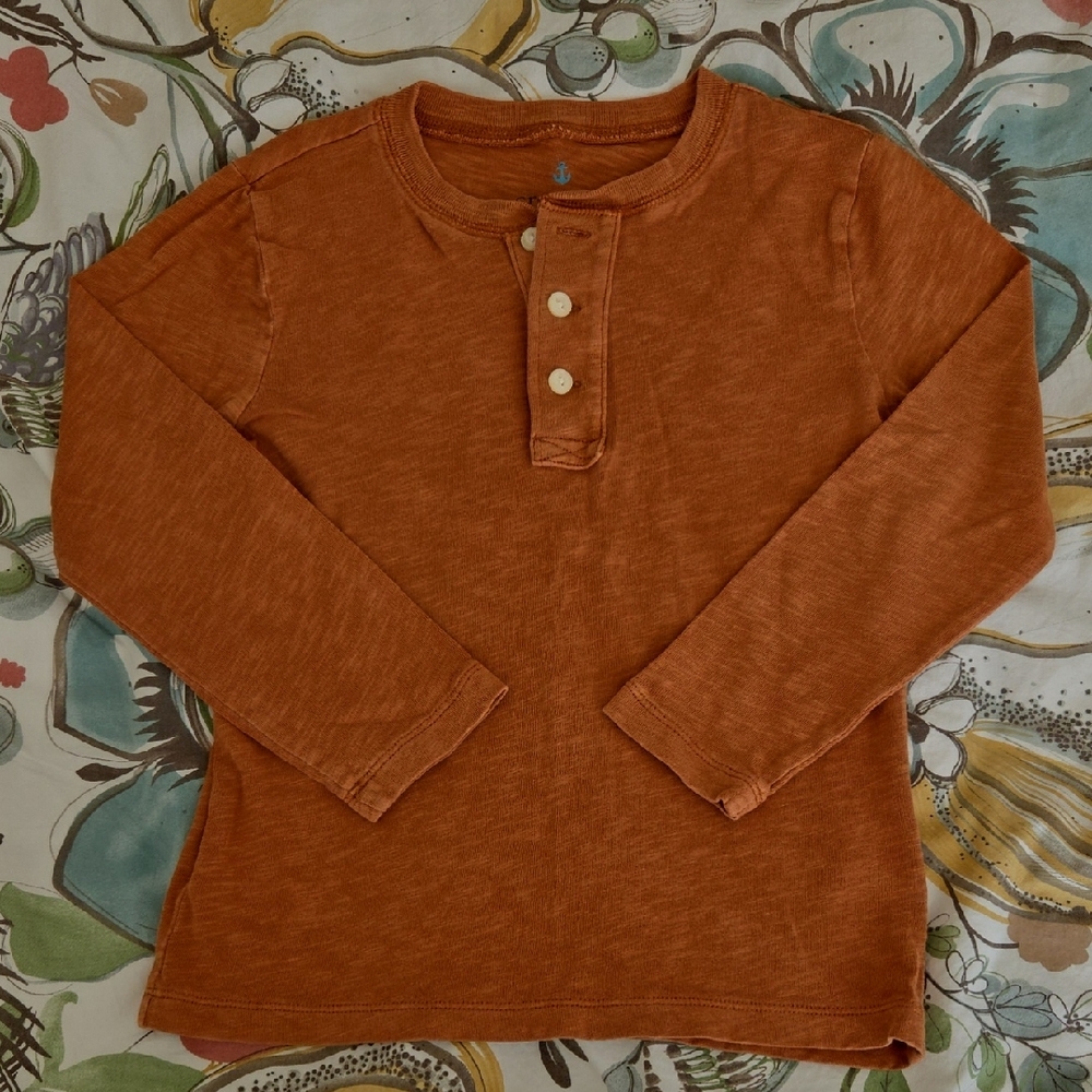 Crewcuts J Crew Boys Orange Henley Shirt 4/5